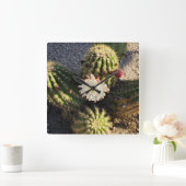Cactusbloem Foto Vierkante Klok (Huis)