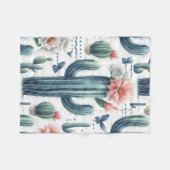 Cactusbloemen Fleece Deken (Voorkant (Horizontaal))