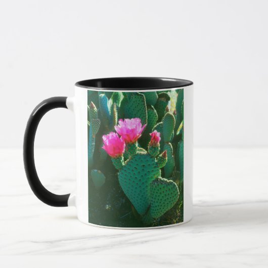 Cactusbloemen van de Beavertail Cactus Mok (Links)