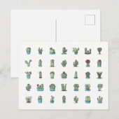 Cactusen Succulente Planten met hand getekend bota Briefkaart (Voorkant / Achterkant)