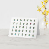 Cactusen Succulente Planten met hand getekend bota Kaart (Gele Bloem)