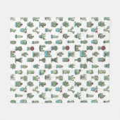 Cactuses en Succulente Planten Hand Drawn Pattern Fleece Deken (Voorkant (Horizontaal))