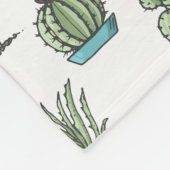Cactuses en Succulente Planten Hand Drawn Pattern Fleece Deken (Hoek)