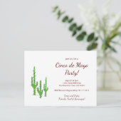 Cactusfeest in de woestijn Cinco de Mayo Feest    Uitnodiging Briefkaart (Staand voorkant)