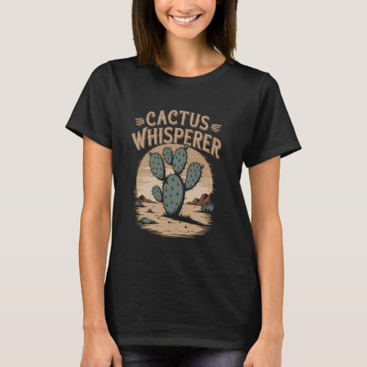 Cactusfluisteraar Grappig Cactusliefhebber Design T-shirt (Voorkant)