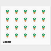 Cactusgezicht Ronde Sticker (Vel)