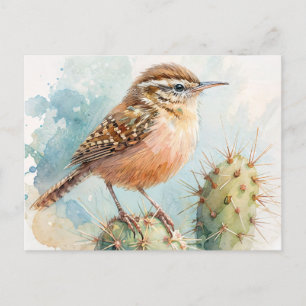 Cactusgors Waterverfschildering Briefkaart