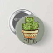 Cactuskatten Ronde Button 5,7 Cm (Voorkant /achterkant)