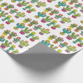 Cactusliefhebbers schattige cadeaupapier (Hoek)
