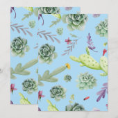 Cactuspatroon 10 bedankkaart (Voorkant / Achterkant)