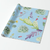 Cactuspatroon 10 cadeaupapier (Uitgerold)