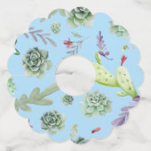 Cactuspatroon 10 wijnglaslabel (Achterkant)