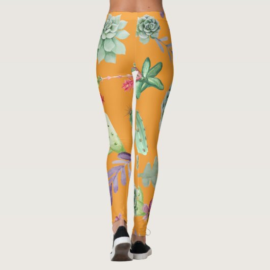 Cactuspatroon 11 leggings (Achterkant)