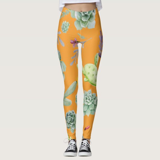 Cactuspatroon 11 leggings (Voorkant)