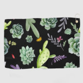 Cactuspatroon 2 golfhanddoek (Horizontaal)