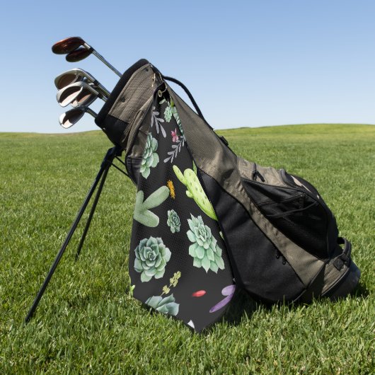 Cactuspatroon 2 golfhanddoek (Groen)