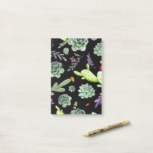 Cactuspatroon 2 post-it® notes (Op bureau)