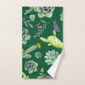 Cactuspatroon 3 bad handdoek (Handdoek)