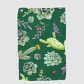 Cactuspatroon 3 golfhanddoek (Voorkant)