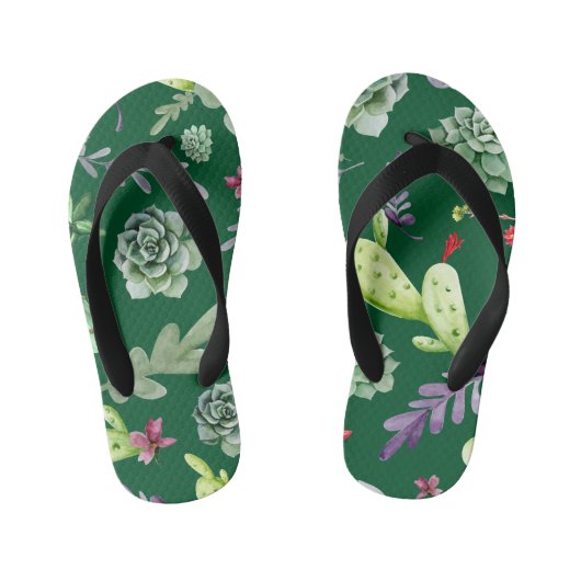 Cactuspatroon 3 kinder teenslippers (Voetbed)
