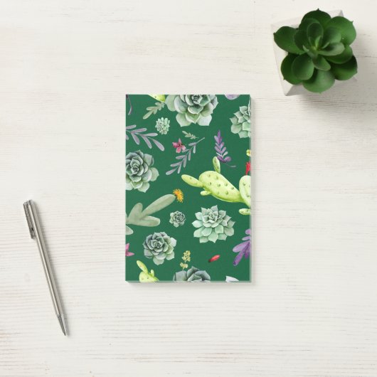 Cactuspatroon 3 post-it® notes (Kantoor)
