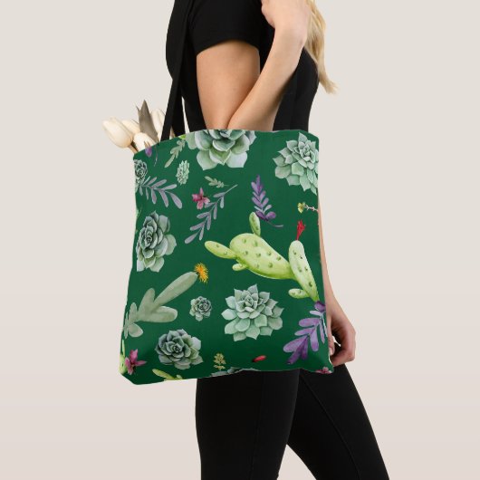Cactuspatroon 3 tote bag (Dichtbij)