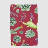 Cactuspatroon 4 golfhanddoek (Voorkant)