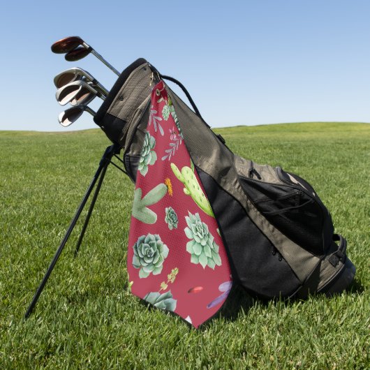 Cactuspatroon 4 golfhanddoek (Groen)