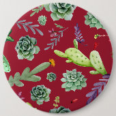 Cactuspatroon 4 ronde button 6,0 cm (Voorkant)