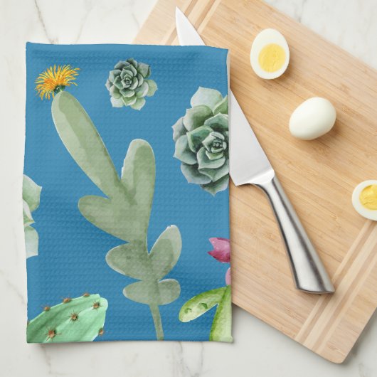 Cactuspatroon 5 theedoek (Quarter Fold)