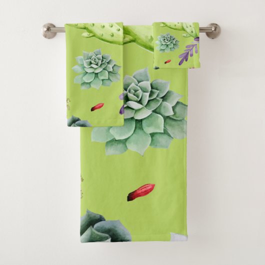 Cactuspatroon 6 bad handdoek (Insitu)