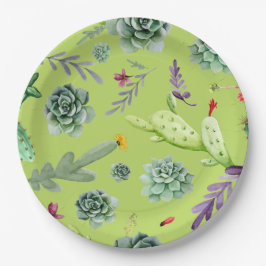 Cactuspatroon 6 papieren bordje