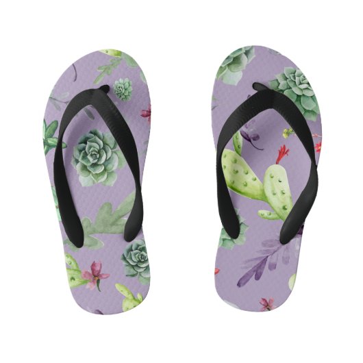 Cactuspatroon 7 kinder teenslippers (Voetbed)