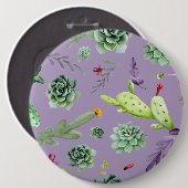 Cactuspatroon 7 ronde button 6,0 cm (Voorkant /achterkant)