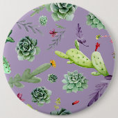 Cactuspatroon 7 ronde button 6,0 cm (Voorkant)
