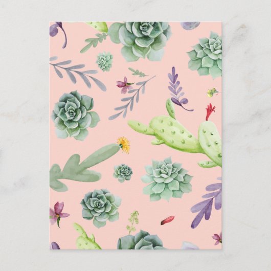 Cactuspatroon 8 feestdagenkaart (Voorkant)