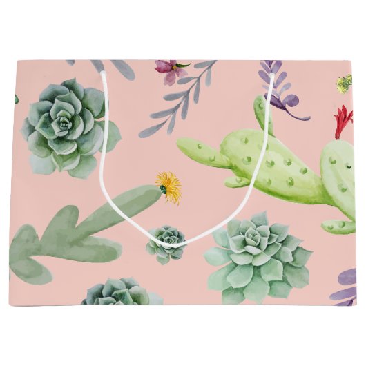 Cactuspatroon 8 groot cadeauzakje (Voorkant)