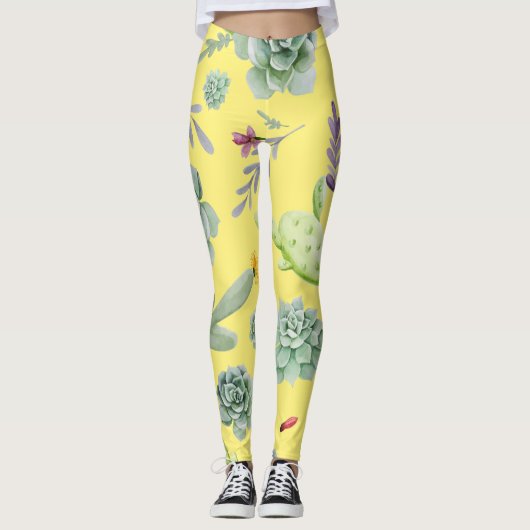Cactuspatroon 9 leggings (Voorkant)