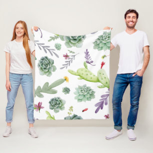 Cactuspatroon Fleece Deken