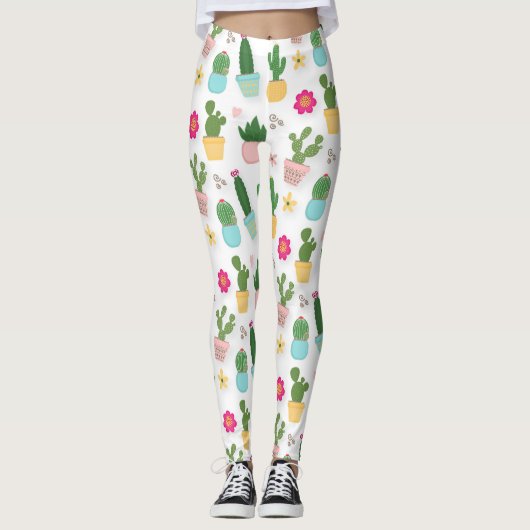 Cactuspatroon leggings (Voorkant)