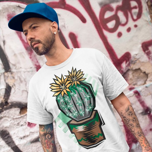 Cactusplant in een pot t-shirt