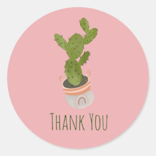 Cactusplant regenboogmand handgetekend ronde sticker