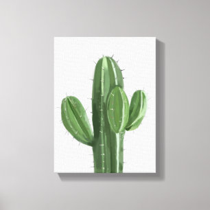 Cactusplant schilderen - Illustratie van stilleven Canvas Afdruk
