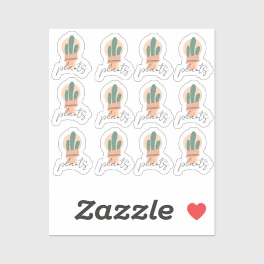 Cactusplanten Elegant Script Sticker Set (Vel)
