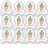 Cactusplanten Elegant Script Sticker Set (Voorkant)