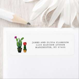 Cactussen Aquarel Familie Etiket