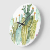 cactussen bloeiend Waterverf patroon Grote Klok (Hoek)