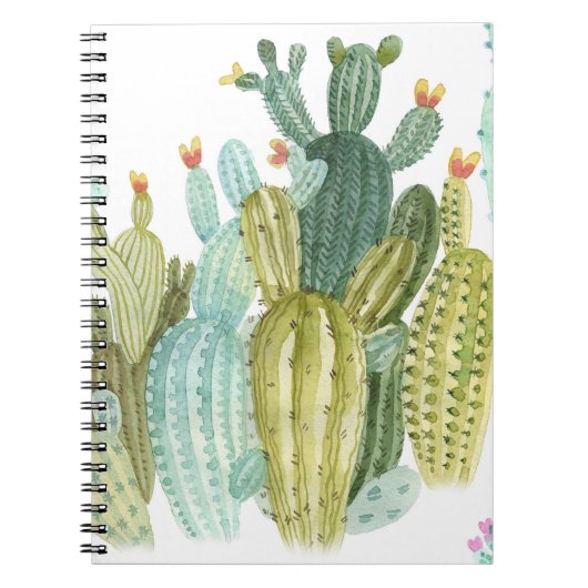  cactussen bloeiend Waterverf patroon Notitieboek (Voorkant)