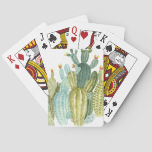  cactussen bloeiend Waterverf patroon Pokerkaarten