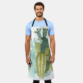  cactussen bloeiend Waterverf patroon Schort (Gedragen)